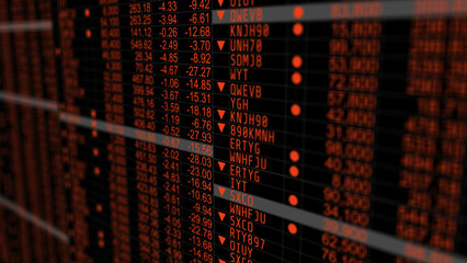 Stock market price red board chart showing economic crisis of world stock price down crisis © JOJO.FN&CO.COM