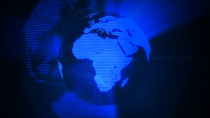 Naklejka premium Hologram blue earth world globe rotation global map futuristic space technology future planet science worldwide