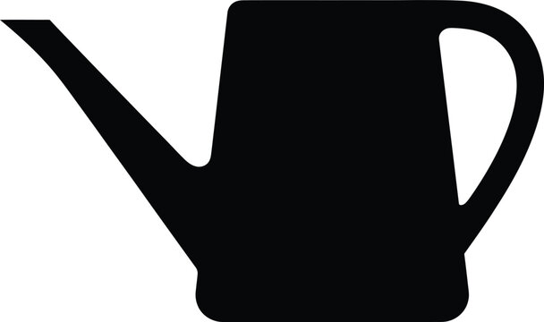 Silhouette vector watering can icon for garden and plant care design