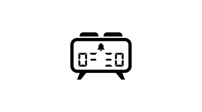 Alarm clock with bell icon.