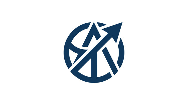 Arrow Moving Upward in Circle Graphic.