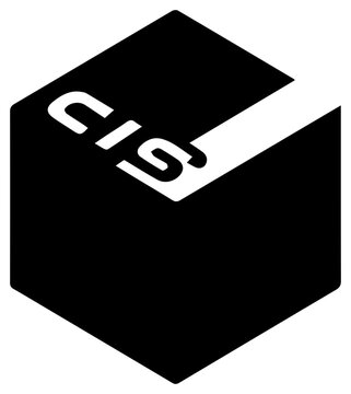 Minimalist cis text logo inside a solid black isometric cube graphic icon for cybersecurity and information technology professional branding concepts