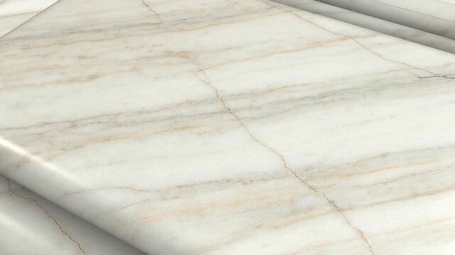 Luxurious Bianco Lasa Marble Tiles in Endless Rotating Display Featuring Fine White Stone Texture for High End Interior Surface Backgrounds