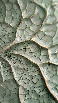 Ceramic leaf sculpture features intricate crackled glaze patterns that mimic the natural veins of organic foliage while providing a unique decorative element for interior home design.