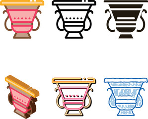 Naklejka premium ancient greek feast bowl icon vector. ancient greek feast bowl sign. color symbol range