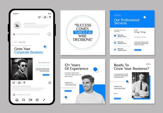 Corporate Business Social Media Post Template Set