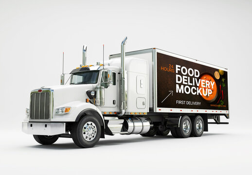 Food Delivery Truck Mockup