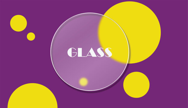 Glassmorphism style creative "GLASS" typography design