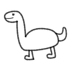 Cute Chalk Doodle Dinosaur Brachiosaurus Element © Cemplonkah