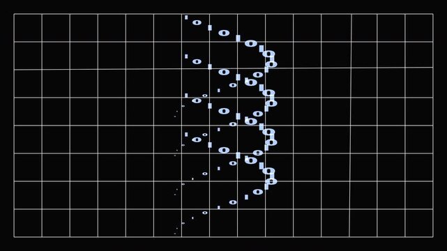 Binary digits helix with rotation effect animated illustration background