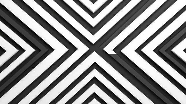 A geometric pattern of intersecting diagonal lines in black and white.