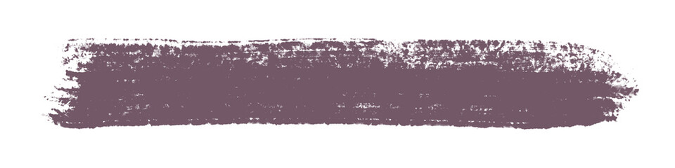 Fototapeta premium Hand drawn paint stroke. Grunge brush line, rough texture stripe, purple watercolor smear, ink mark, graphic shape. Thick painted pigment swatch.