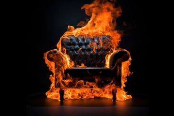 Obraz premium Armchair fire fireplace furniture.