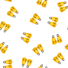 pattern flippers flippers cartoon. dive diver, beach fins, isometric scuba flippers flippers sign. seamless symbol vector illustration © PikePicture
