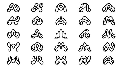 Fototapeta premium Collection of Abstract Letter A Logos Minimalist Design.