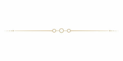 Fototapeta premium Golden Line with Circles on White Background
