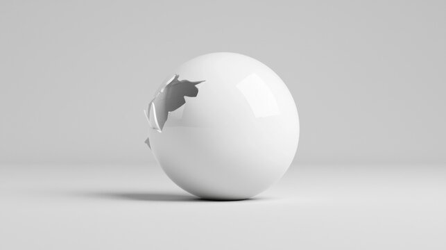 A white sphere with a hole in it.
