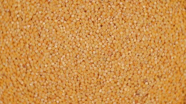 Rotation of millet as a texture close-up