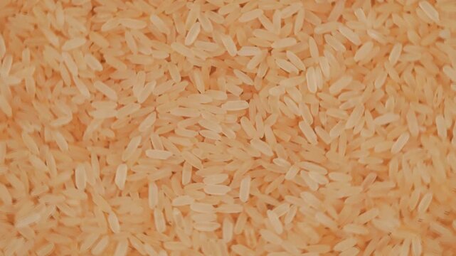 Rotation of rice as a texture close-up