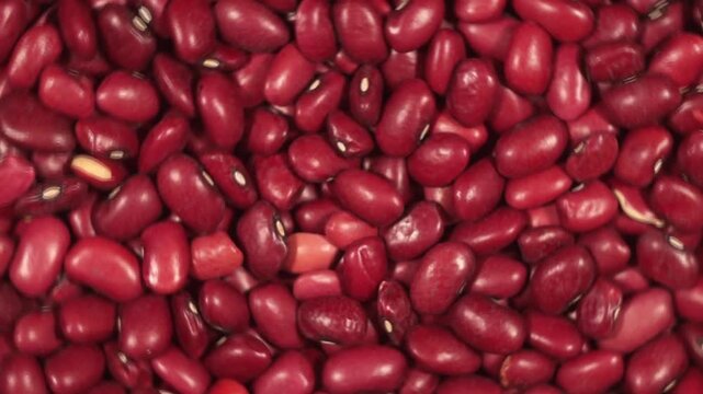Rotation of red beans close-up