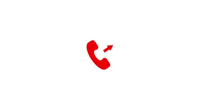 Phone incoming and outgoing call ringing icon animation. Incoming call telephone icon concept.
