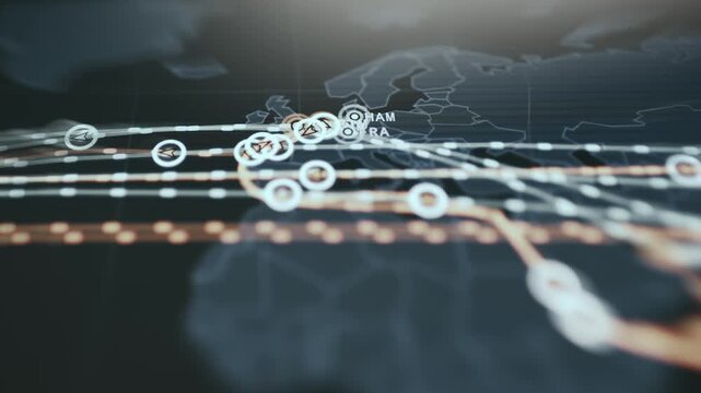 European Supply Chain Infrastructure Displaying Major Trade Routes