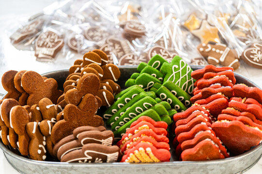 Assorted Holiday Cookies in Festive Red and Green Colors