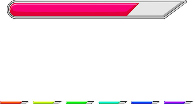 web progress bar cartoon. interface user, step ui, chdownload ux web progress bar sign colorful illustration