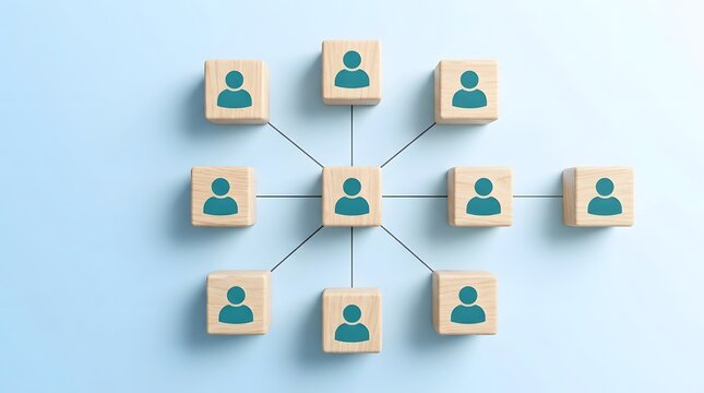 Business management teamwork human resource concept connected people network