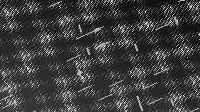 Black and white diagonal texture with arrows pointing in various directions