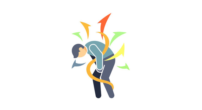 Businessman with Back Pain Illustration.