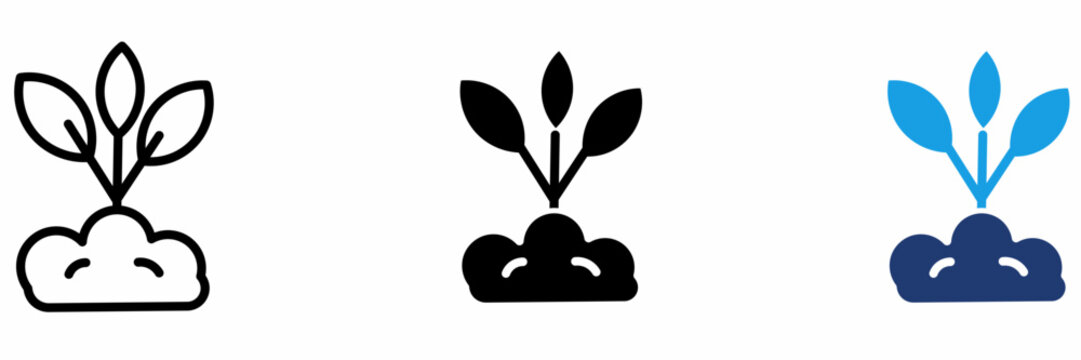 Plant sprout growth icon collections. Containing Soil, Leaf, Seedling, Agriculture and more icons.
