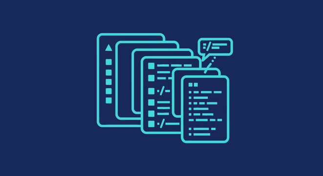 Software development interface with stacked coding windows