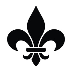 Fleur de lis symbol logo icon black and white © MDMOSTAFIZARRAHMAN