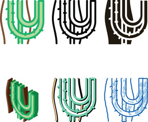 Fototapeta premium liana multipack plant icon vector. liana plant sign. isolated contour symbol