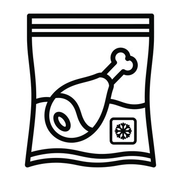 Frozen chicken leg in a vacuum sealed bag