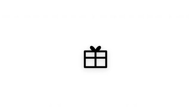 Premium gift box line icon animation with smooth reveal and seamless loop. Perfect for celebrations, holidays, birthdays, special occasions, promotions, and festive content.