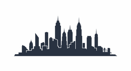 Obraz premium City Skyline Silhouette Urban Landscape.