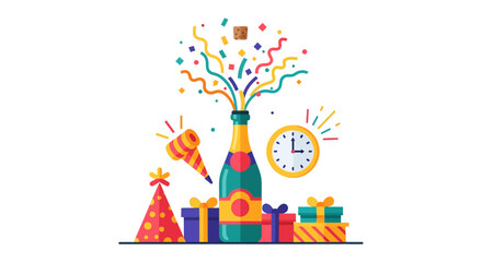Naklejka premium Colorful Celebration Party Gift Boxes.