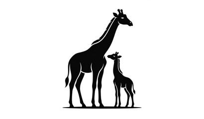 Giraffe Family Silhouette © Bodyuj
