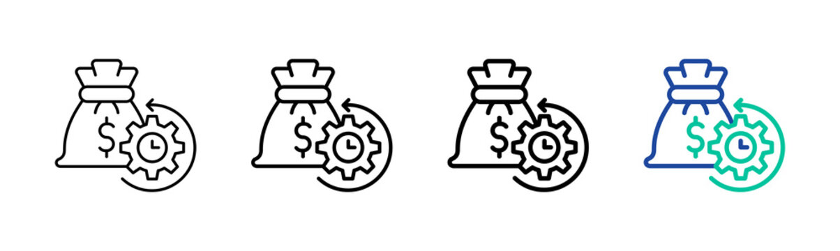Term Loan Icon Collection Different Style Outline