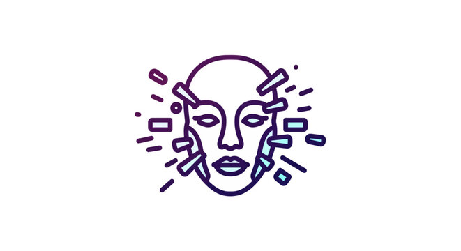 Digital face scanning and biometric identification concept