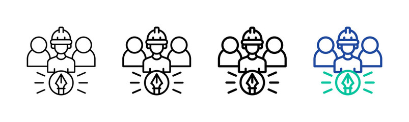 Design Team Icon Collection Different Style Outline © Rk Visual