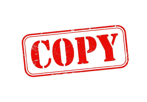 Red copy rubber stamp icon on a white background