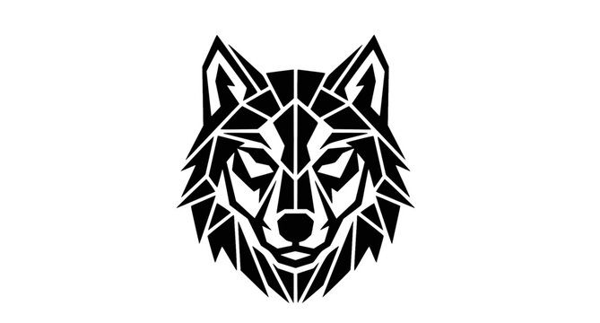 Minimal Wolf Head Monochrome Vector Logo