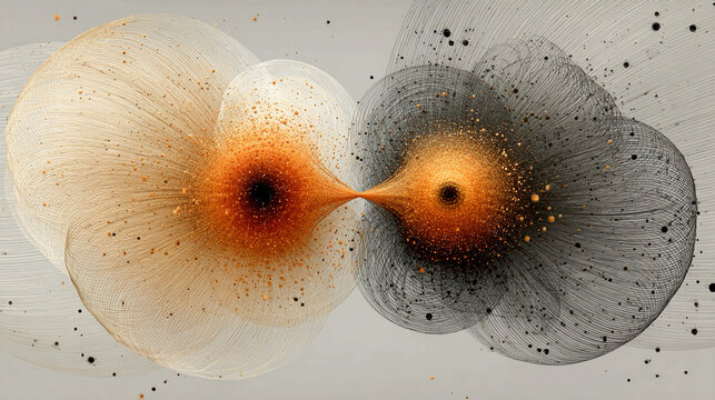 Correlation visualization - Abstract paired patterns conceptual statistical association visual energy alignment dynamic composition minimalistic representation expressive symbolic relational mapping