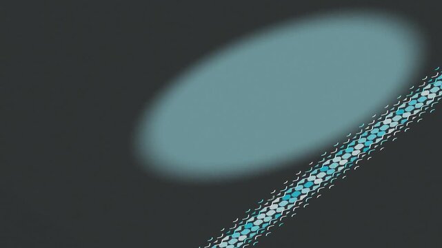 Blurry oval light illuminating dark background with decorative border at top