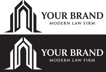 Obraz premium Modern Law Firm Architectural Justice Logo Template
