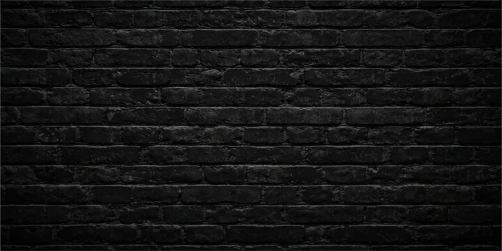 Black Brick Wall Vector Background Realistic Texture Modern Graphic Design Interior Construction Urban Architecture Masonry Pattern