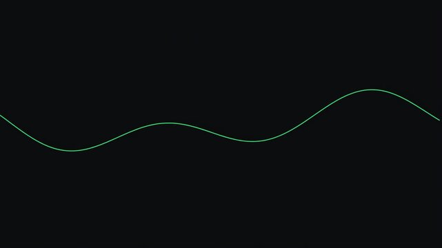 Smooth green wavy line on dark background
